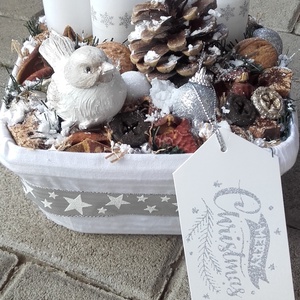 HAVAS TÉLI TÁJ  adventi koszorú, adventi asztaldísz, ünnepi dekoráció, karácsonyi dísz - Meska.hu