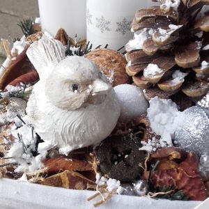 HAVAS TÉLI TÁJ  adventi koszorú, adventi asztaldísz, ünnepi dekoráció, karácsonyi dísz - karácsony - adventi díszek - adventi koszorú - Meska.hu