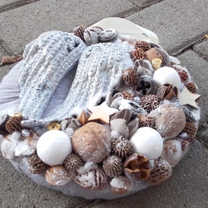 ANGYALSZÁRNY  ünnepi-karácsonyi-adventi kopogtató, ajtódísz, falidísz, koszorú RENDELHETŐ - karácsony - karácsonyi lakásdekoráció - karácsonyi ajtódíszek - Meska.hu