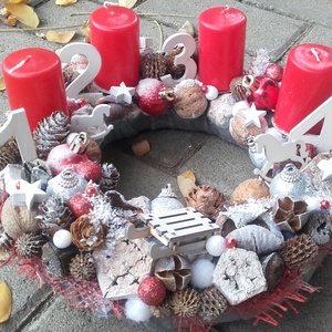 ADVENT VASÁRNAPOK Karácsonyi asztald�sz,  adventi asztaldísz, koszorú, doboz, box karácsonyi dekoráció  - karácsony - adventi díszek - adventi koszorú - Meska.hu