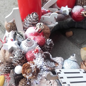 ADVENT VASÁRNAPOK Karácsonyi asztald�sz,  adventi asztaldísz, koszorú, doboz, box karácsonyi dekoráció  - karácsony - adventi díszek - adventi koszorú - Meska.hu