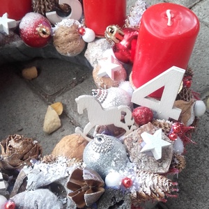 ADVENT VASÁRNAPOK Karácsonyi asztald�sz,  adventi asztaldísz, koszorú, doboz, box karácsonyi dekoráció  - karácsony - adventi díszek - adventi koszorú - Meska.hu