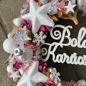 BOLDOG KARÁCSONY rácsonyi- adventi ünnepi kopogtató, ajtódísz - diy (csináld magad) - szabásminta, útmutató - Meska.hu