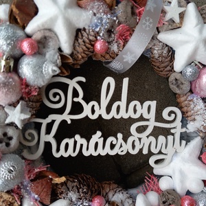 BOLDOG KARÁCSONY rácsonyi- adventi ünnepi kopogtató, ajtódísz - diy (csináld magad) - szabásminta, útmutató - Meska.hu