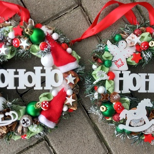 HOHOHO Karácsonyi kopogtató adventi ajtódísz,  koszorú, dsz, dekoráció, karácsonyi dekoráció  - karácsony - adventi díszek - adventi koszorú - Meska.hu