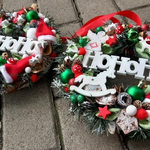 HOHOHO Karácsonyi kopogtató adventi ajtódísz,  koszorú, dsz, dekoráció, karácsonyi dekoráció  - karácsony - adventi díszek - adventi koszorú - Meska.hu