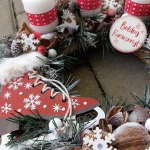KORCSOLYA adventi koszorú, karácsonyi asztaldísz, koszorú, boxKÉSZTERMÉK - karácsony - adventi díszek - adventi asztaldísz - Meska.hu