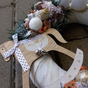 BÉKEBELI ADVENT hintalovas adventi koszorú, adventi ajtódsz,  kopogtató ünnepi dekoráció, karácsonyi dísz - karácsony - adventi díszek - adventi koszorú - Meska.hu