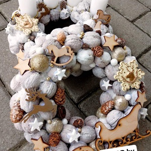 BÉKEBELI KARÁCSONY adventi koszorú, adventi asztaldísz, ünnepi dekoráció, karácsonyi dísz, Karácsony, Adventi díszek, Adventi koszorú, Virágkötés, MESKA