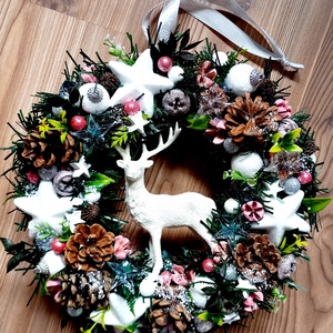 CSODASZARVAS karácsonyi ajtódísz, adventi kopogtató, ünnepi koszorú, adventi koszorú, adventi box, Karácsony, Adventi díszek, Adventi koszorú, Virágkötés, Mindenmás, MESKA