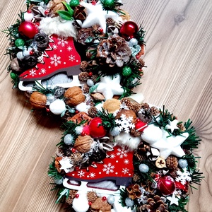 HÚZZ KORCSOLYÁT adventi dísz, adventi koszorú, adventi kopogtató, karácsonyi ajtódísz, karácsonyi kopogtató KÉSZTERMÉK - Meska.hu