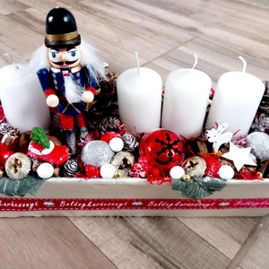 DIÓTÖRŐ Karácsonyi asztaldsz,  adventi asztaldísz, koszorú, doboz, box karácsonyi dekoráció , Karácsony, Adventi díszek, Adventi koszorú, Virágkötés, Mindenmás, MESKA