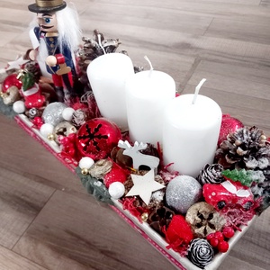 DIÓTÖRŐ Karácsonyi asztald�sz,  adventi asztaldísz, koszorú, doboz, box karácsonyi dekoráció  - karácsony - adventi díszek - adventi koszorú - Meska.hu