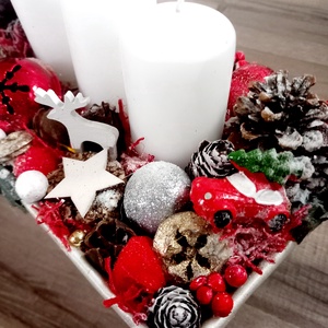 DIÓTÖRŐ Karácsonyi asztald�sz,  adventi asztaldísz, koszorú, doboz, box karácsonyi dekoráció  - karácsony - adventi díszek - adventi koszorú - Meska.hu