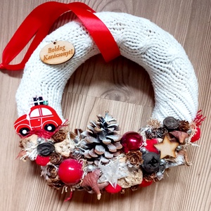 BOLDOG KARÁCSONYT  karácsonyi koszorú, adventi ajtódísz, kopogtató  ünnepi dekoráció, karácsonyi dísz - Meska.hu