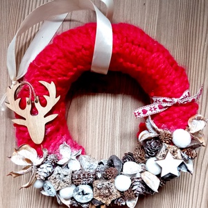 ÜNNEPVÁRÓ karácsonyi-adventi KOPOGTATÓ AJTÓDÍSZ, Karácsony, Karácsonyi lakásdekoráció, Karácsonyi ajtódíszek, Mindenmás, Virágkötés, MESKA