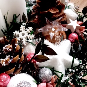 BOLDOG KARÁCSONYT karácsonyi- adventi ünnepi asztaldsz, box, karácsonyi koszorú,  - karácsony - adventi díszek - adventi ajtódísz - Meska.hu