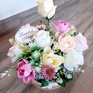 ANYÁK NAPI VIRÁGBOX, virágbox, asztaldísz, dekoráció, anyák napja - otthon & életmód - virágdekoráció - virágok - virágbox - Meska.hu