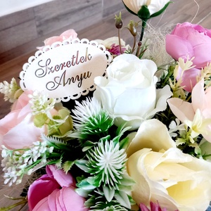 ANYÁK NAPI VIRÁGBOX, virágbox, asztaldísz, dekoráció, anyák napja - otthon & életmód - virágdekoráció - virágok - virágbox - Meska.hu