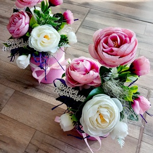 BOLDOG ANYÁKNAPJÁT örök virágdoboz, virágbox, asztaldísz, dekoráció, d�sz - Meska.hu