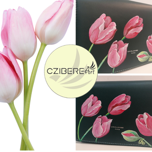 �Tavaszi tulipánok kézzel festett táska - Meska.hu