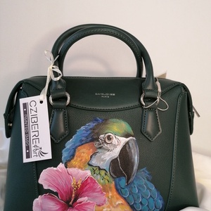 �Trópusi hangulatban kézzel festett táska - Meska.hu