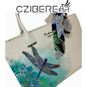 Kézzel festett táska- szitakötő - Meska.hu