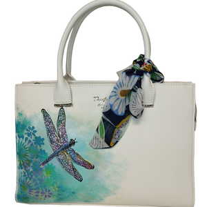 Kézzel festett táska- szitakötő - táska & tok - kézitáska & válltáska - kézitáska - Meska.hu