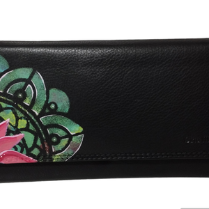 Kézzel festett bőr pénztárca, Táska & Tok, Pénztárca & Más tok, Pénztárca, Női pénztárca, Festészet, MESKA