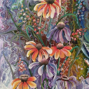 �Virágok akril festmény - művészet - festmény - akril - Meska.hu