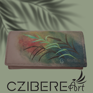 Kézzel festett bőr pénztárca-levelek, Táska & Tok, Pénztárca & Más tok, Pénztárca, Női pénztárca, Festészet, Festett tárgyak, MESKA