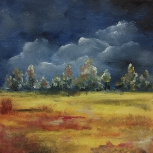 Vihar előtti csend 1. festmény, Művészet, Festmény, Olajfestmény, , MESKA