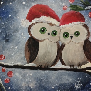 Baglyos festmény , Művészet, Festmény, Akril, , MESKA