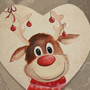 Rudolf festmény szív alakú vászonra, Művészet, Festmény, Akril, Festészet, MESKA