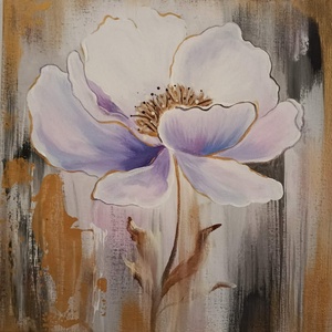 Lila szirmok festmény  - művészet - festmény - akril - Meska.hu