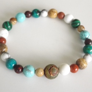 Fogyasztó gyógyhatású karkötő,  gumis, gyöngy, ajándék, ásvány, nőnek, lánynak -  - Meska.hu