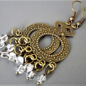 Kristály eső fülbevaló, hegyikristály gyöngy,drágakő, ázsiai, orientális, szári, ásvány, ajándék,  - ékszer - fülbevaló - lógó fülbevaló - Meska.hu