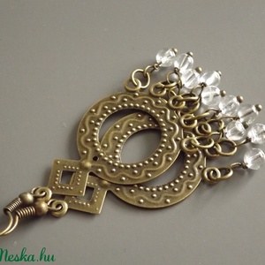 Kristály eső fülbevaló, hegyikristály gyöngy,drágakő, ázsiai, orientális, szári, ásvány, ajándék,  - ékszer - fülbevaló - lógó fülbevaló - Meska.hu