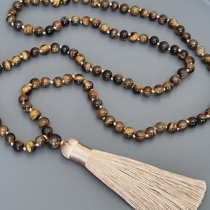 Mala, nyaklánc, 108 szemes buddhista mala, Ékszer, Nyaklánc, Bojtos nyaklánc, Ékszerkészítés, MESKA