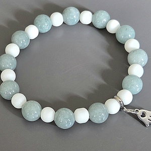 Hamsa ásványkarkötő, ásvány, gyöngy, ékszer, Magyarország, ajándék,  nőnek, Ékszer, Karkötő, Gyöngyös karkötő, Ékszerkészítés, MESKA