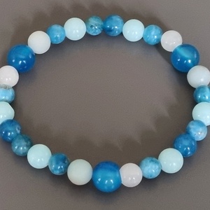 Tengerkék achát  karkötő, ásvány, gyöngy, ékszer, Magyarország, ajándék,  nőnek - Meska.hu