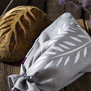 Kenyértartó zsák BÉLELT, KICSI, lenvászon, kenyérzsák, pékáru tartó, frissentartó zsák, zero waste, környezetbarát -  - Meska.hu