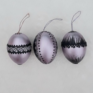 Metál húsvéti tojás 3 db lila - otthon & életmód - dekoráció - fali és függő dekoráció - függődísz - Meska.hu