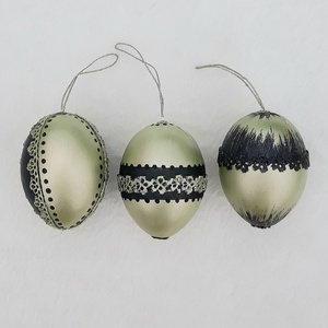 Metál húsvéti tojás 3 db zöld - otthon & életmód - dekoráció - fali és függő dekoráció - függődísz - Meska.hu