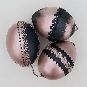 Metál húsvéti tojás 3 db rose gold - Meska.hu