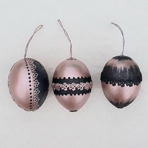 Metál húsvéti tojás 3 db rose gold - otthon & életmód - dekoráció - fali és függő dekoráció - függődísz - Meska.hu