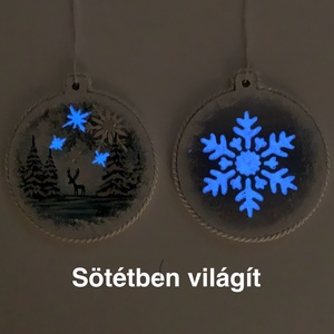Karácsonyi függődísz szarvassal (kék-fehér) - karácsony - karácsonyi lakásdekoráció - karácsonyfadíszek - Meska.hu