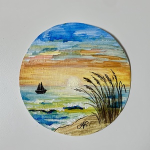 Naplemente (minifestmény) - Meska.hu