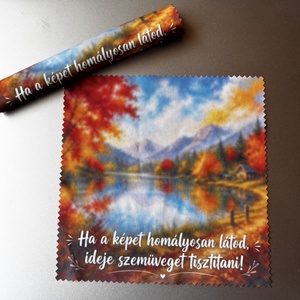 Szemüveg törlő, tisztító kendő saját grafikával - Meska.hu