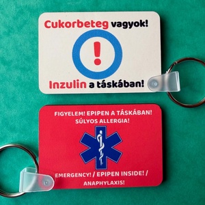 Információs kulcstartó (diabétesz, allergia) - Meska.hu